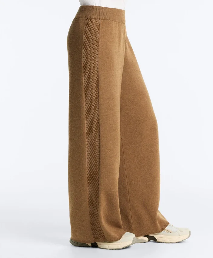 Pantaloni a gamba dritta con struttura a maglia laterale Pantaloni a gamba dritta con struttura a maglia laterale