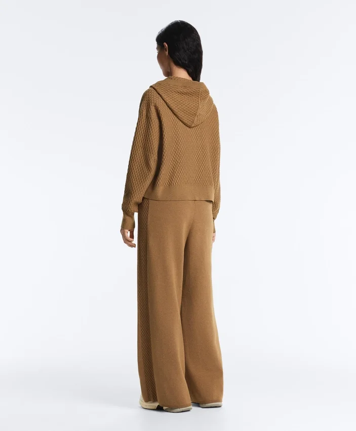 Pantaloni a gamba dritta con struttura a maglia laterale Pantaloni a gamba dritta con struttura a maglia laterale