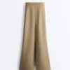 Pantaloni a gamba dritta effetto neoprene a vita alta con bordino