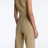 Pantaloni a gamba dritta effetto neoprene a vita alta con bordino