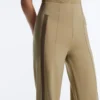 Pantaloni a gamba dritta effetto neoprene a vita alta con bordino