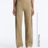 Pantaloni a gamba dritta effetto neoprene a vita alta con bordino