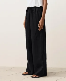 Pantaloni a gamba dritta in 100% lino