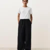 Pantaloni a gamba dritta in 100% lino