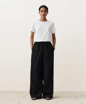 Pantaloni a gamba dritta in 100% lino
