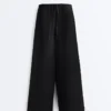 Pantaloni a gamba dritta in 100% lino