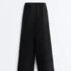 Pantaloni a gamba dritta in 100% lino