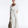 Pantaloni a gamba dritta in cotone melange