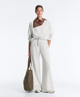 Pantaloni a gamba dritta in cotone melange