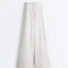 Pantaloni a gamba dritta in cotone melange