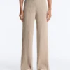 Pantaloni a gamba dritta in maglia a coste