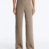 Pantaloni a gamba dritta in maglia a coste