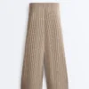 Pantaloni a gamba dritta in maglia a coste