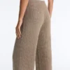 Pantaloni a gamba dritta in maglia a coste