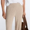 Pantaloni a gamba dritta in maglia a coste