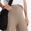 Pantaloni a gamba dritta in maglia a coste