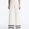Pantaloni a gamba dritta in maglia a onde