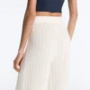 Pantaloni a gamba dritta in maglia a onde
