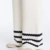 Pantaloni a gamba dritta in maglia a onde