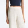 Pantaloni a gamba dritta in maglia a onde