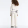 Pantaloni a gamba dritta in maglia a onde