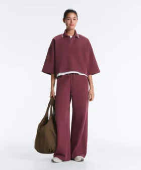 Pantaloni a gamba dritta in misto cotone