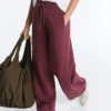 Pantaloni a gamba dritta in misto cotone