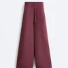 Pantaloni a gamba dritta in misto cotone