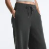 Pantaloni a gamba dritta in misto cotone e pile