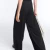 Pantaloni a gamba dritta in misto modal con piega laterale