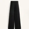 Pantaloni a gamba dritta in modal con piega