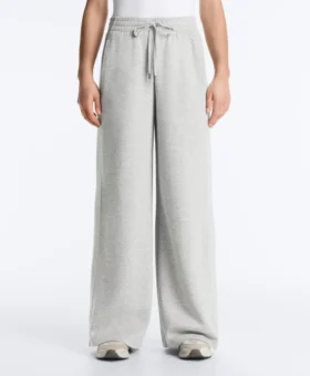 Pantaloni a gamba dritta in piqué melange