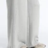 Pantaloni a gamba dritta in piqué melange