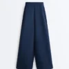 Pantaloni a gamba dritta in twill con nastro laterale
