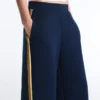 Pantaloni a gamba dritta in twill con nastro laterale