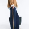 Pantaloni a gamba dritta in twill con nastro laterale