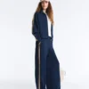 Pantaloni a gamba dritta in twill con nastro laterale