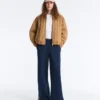 Pantaloni a gamba dritta in twill con nastro laterale