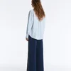 Pantaloni a gamba dritta in twill con nastro laterale