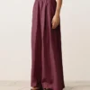 Pantaloni a gamba larga in 100% lino