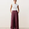 Pantaloni a gamba larga in 100% lino