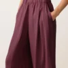 Pantaloni a gamba larga in 100% lino