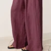 Pantaloni a gamba larga in 100% lino