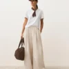 Pantaloni a gamba larga in 100% lino