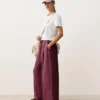 Pantaloni a gamba larga in 100% lino