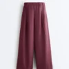 Pantaloni a gamba larga in 100% lino