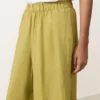 Pantaloni a gamba larga in 100% lino con piega laterale