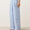 Pantaloni a gamba larga in misto cotone a righe