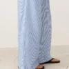 Pantaloni a gamba larga in misto cotone a righe