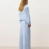 Pantaloni a gamba larga in misto cotone a righe